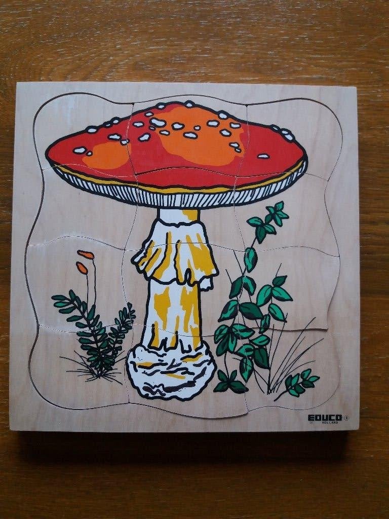 EDUCO - Groei Puzzel - 4 lagen - Paddenstoel / Vliegenzwam, Verzenden, Minder dan 10 stukjes, Gebruikt, 4 tot 6 jaar