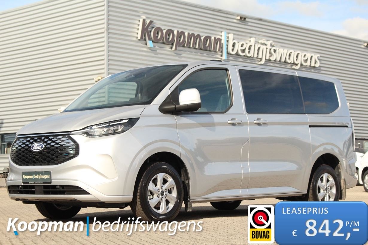 Ford E-Transit Custom 320 L1H1 Kombi Limited | 9 persoons |, Automaat, Zwart, Origineel Nederlands, 2200 kg