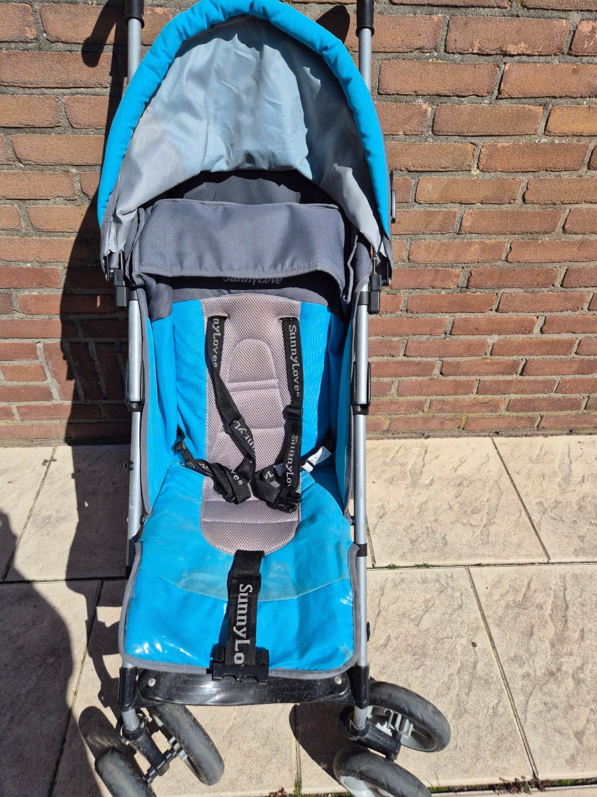 Blauwe buggy SunnyLove, Ophalen, Gebruikt, Overige merken, Verstelbare rugleuning