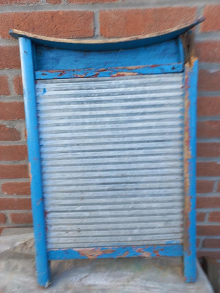 Oud wasbord voor een prikkie, blauw, brocante, Ophalen of Verzenden