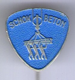 Schokbeton blauw op zilverkl betoncentrale speldje ( C_167), Ophalen of Verzenden, Nieuw, Transport, Speldje of Pin