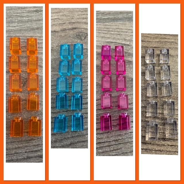 10 lego basis blokjes 1x1 doorzichtig in 4 kleuren, Ophalen of Verzenden, Nieuw, Losse stenen, Lego