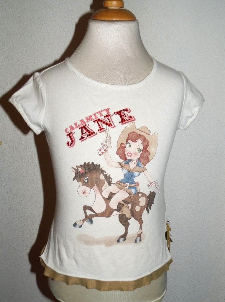 apart Monnalisa shirt cowgirl Calamity Jane maat 110, Meisje, Ophalen of Verzenden, Zo goed als nieuw, Shirt of Longsleeve