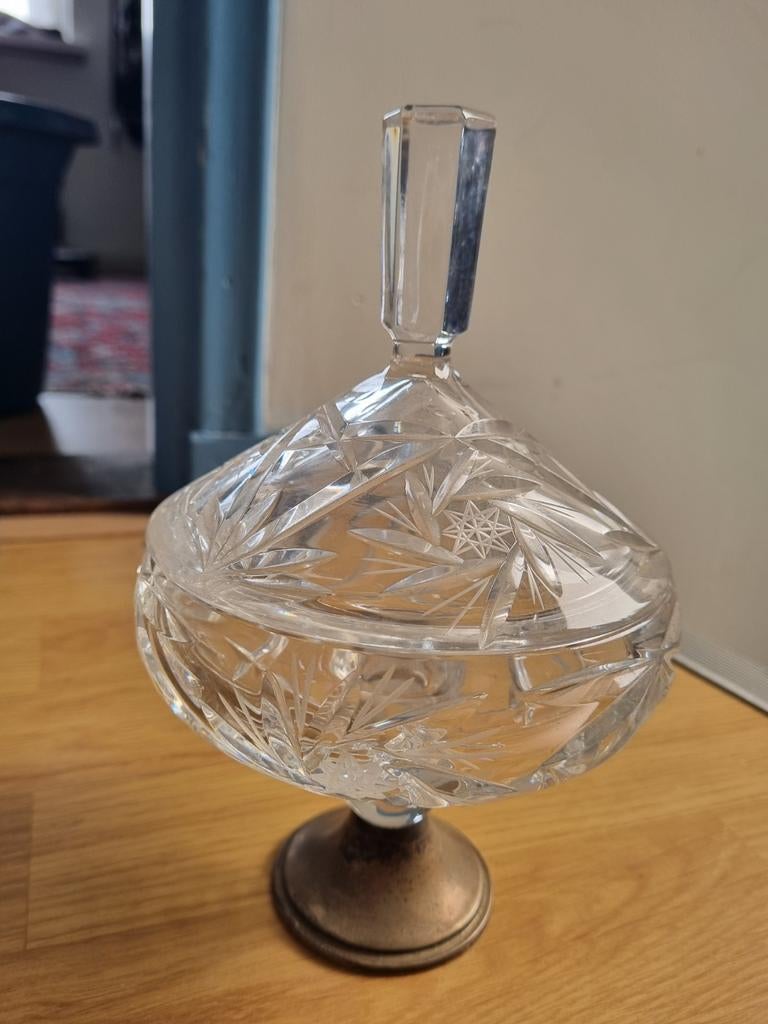 Zwaar Kristallen Bonbonschaaltje met Deksel, Ophalen of Verzenden