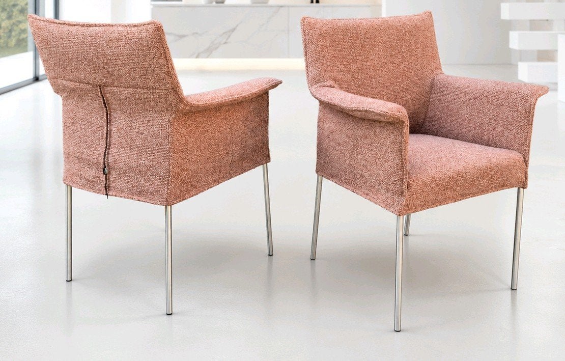 De laaste 4 Design on Stock Gola Eetkamerstoelen. stof, Ophalen, Bruin, Design, Zo goed als nieuw