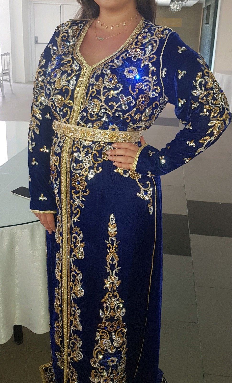 mooi sari takshita te koop, Overige typen, Blauw, Maat 42/44 (L), Ophalen of Verzenden