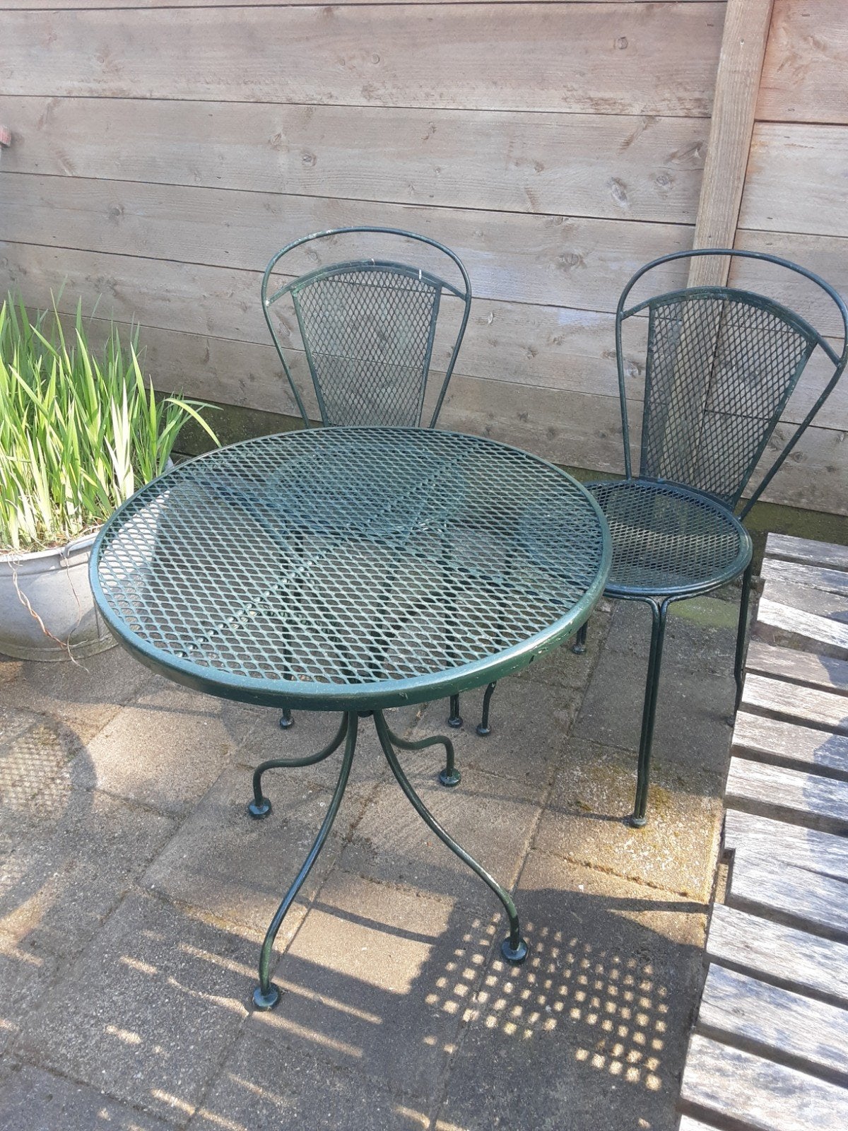 tuinset / bistroset groen metaal, Ophalen