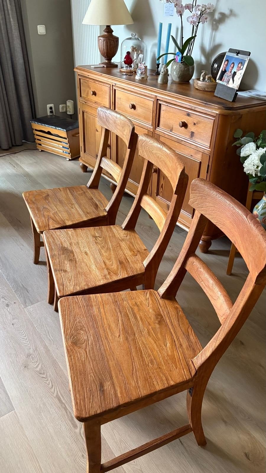 Set van 6 Teakhouten Eetkamerstoelen, Huis en Inrichting, Gebruikt, Bruin, Ophalen of Verzenden, Vijf, Zes of meer stoelen