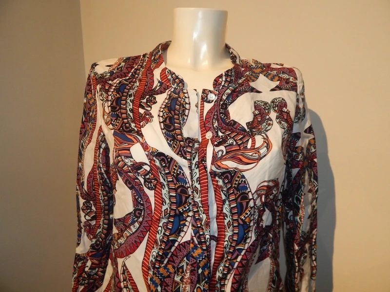 Antik Batik ibiza styl blouse prachtige print in kleuren 40, Kleding | Dames, Maat 38/40 (M), Zo goed als nieuw, Antik Batik, Meerkleurig
