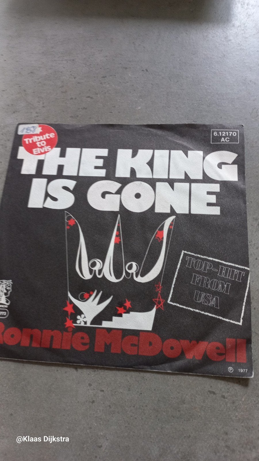 Ronnie McDowell - The King Is Gone (Tribute to Elvis, Cd's en Dvd's, Vinyl Singles, Gebruikt, Originele persing, 7 inch, Ophalen of Verzenden