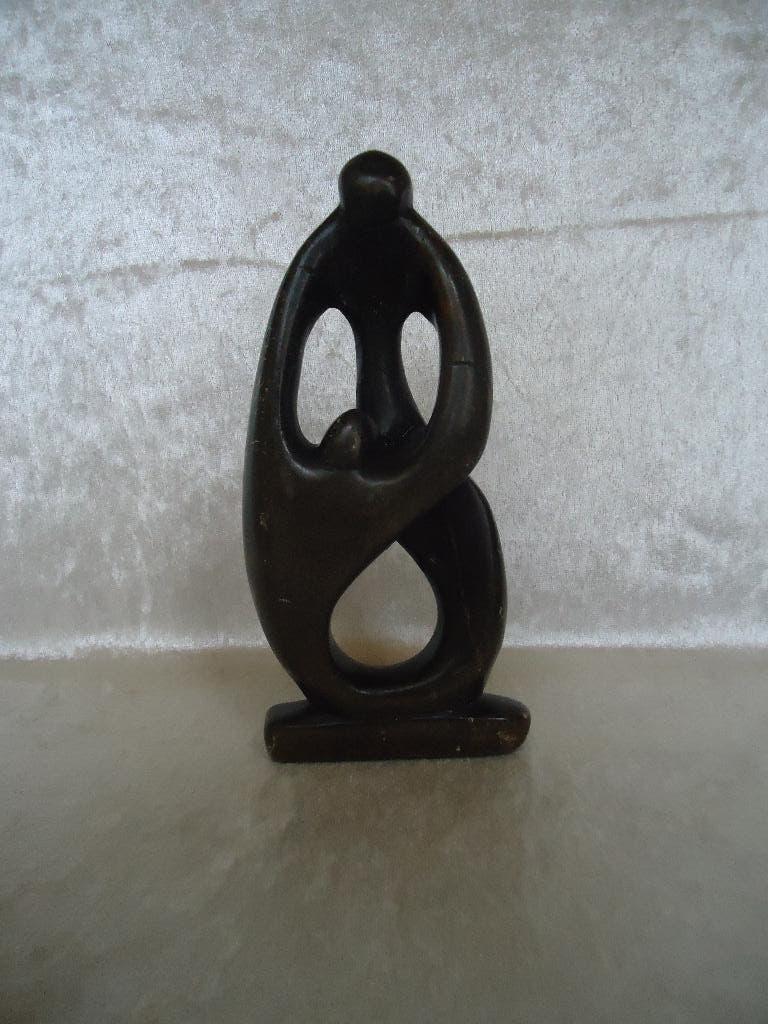 Sculptuur van serpetine steen ** Two lovers ** - M. Chamba, Ophalen of Verzenden