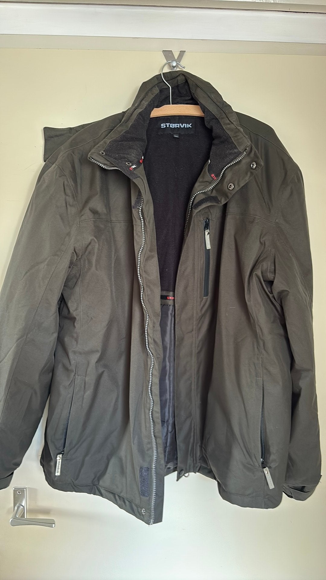 Warme Størvik donker legergroene winterjas mt 3XL, Ophalen of Verzenden, Zo goed als nieuw, Maat 56/58 (XL), Groen