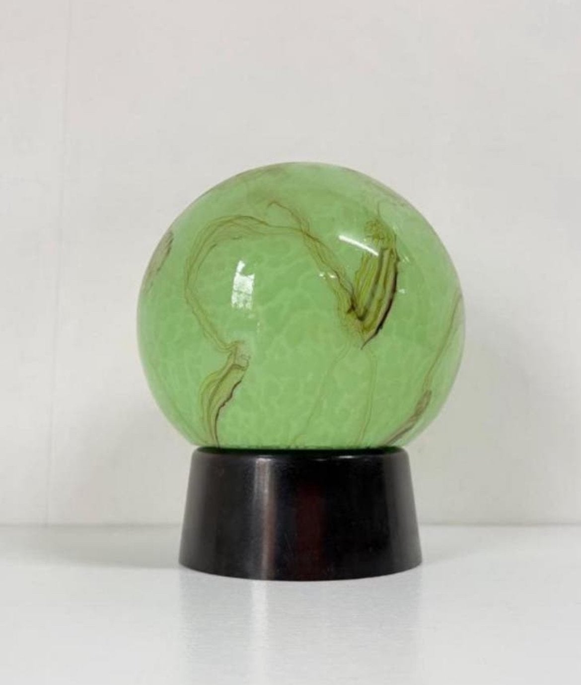 Groen gemarmerde bollamp plafonnière bol Thabur Art Deco, Ophalen of Verzenden