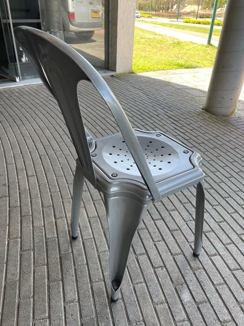 Terrasstoelen Fibrocit metaal design 4 stuks stapelbaar, Ophalen, Zo goed als nieuw, Metaal, Stapelbaar