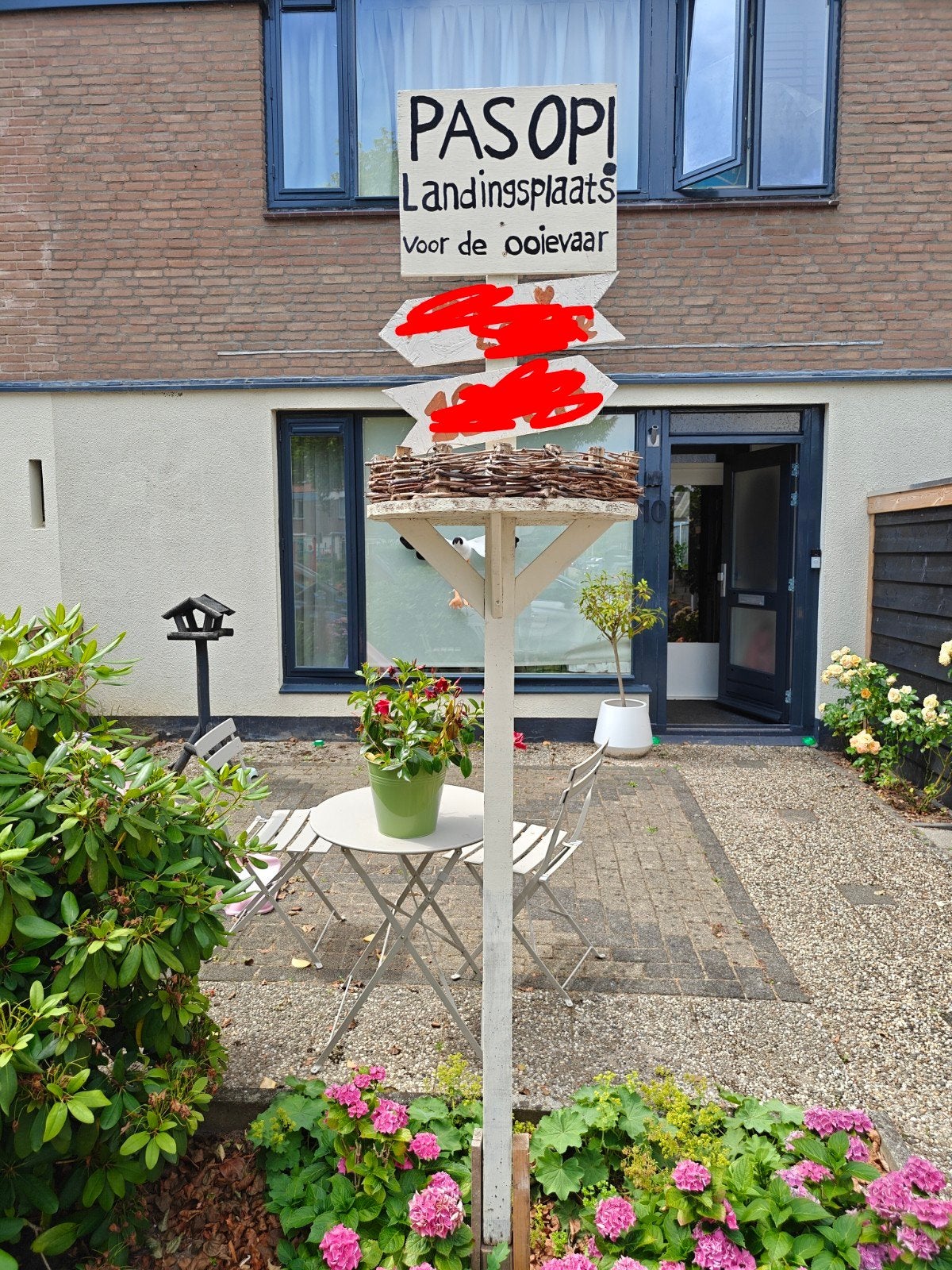 Landingsplaats ooievaar geboortepaal, Kinderen en Baby's, Kraamcadeaus en Geboorteborden, Ophalen, Gebruikt, Geboortebord