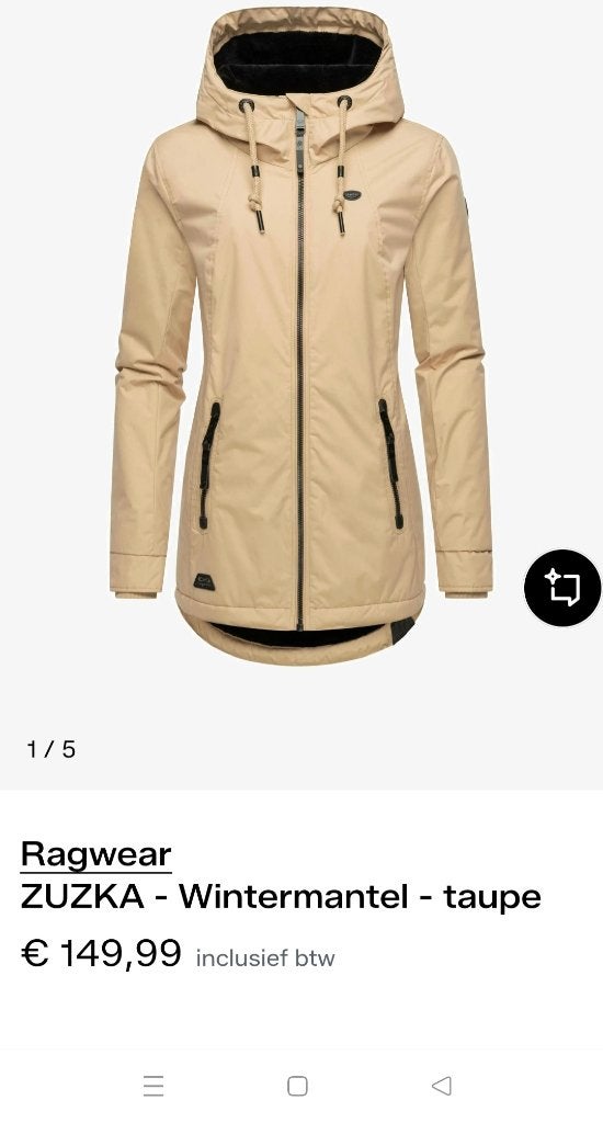 Ragwear. Dame Winterjas, Ophalen of Verzenden, Zo goed als nieuw, Maat 34 (XS) of kleiner, Wit