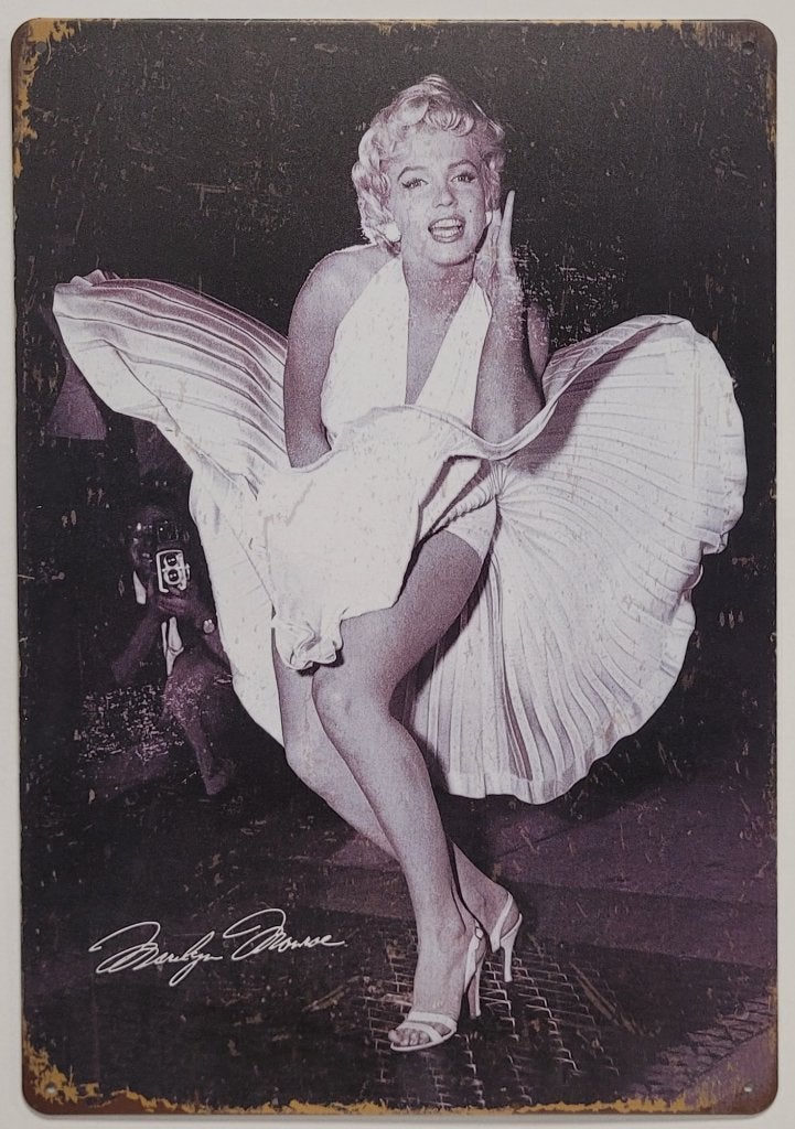 Marilyn Monroe zwart wit reclamebord van metaal wandbord, Info@deconoord.nl, Deco Noord, Nieuw, Ophalen of Verzenden