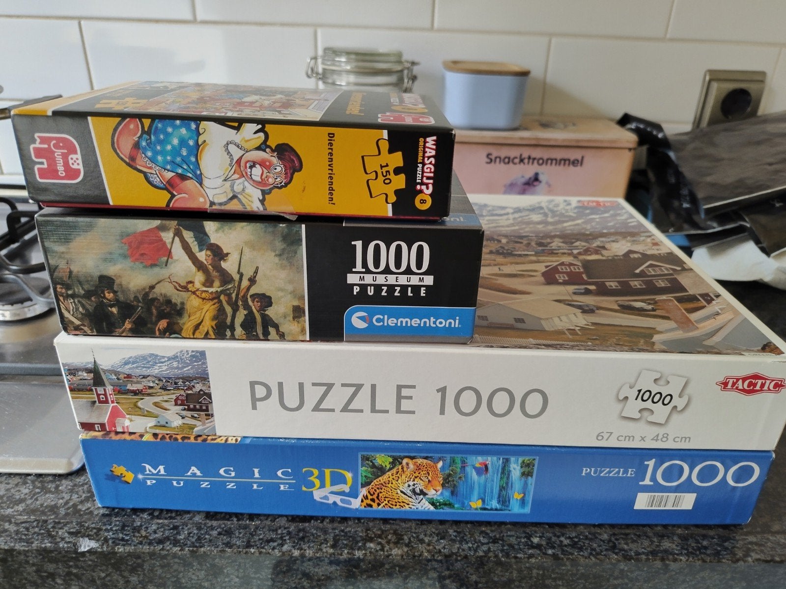 Gratis Puzzels: 3D, Wasgij, Museum, en Landschap, Ophalen, 500 t/m 1500 stukjes, Gebruikt, Legpuzzel
