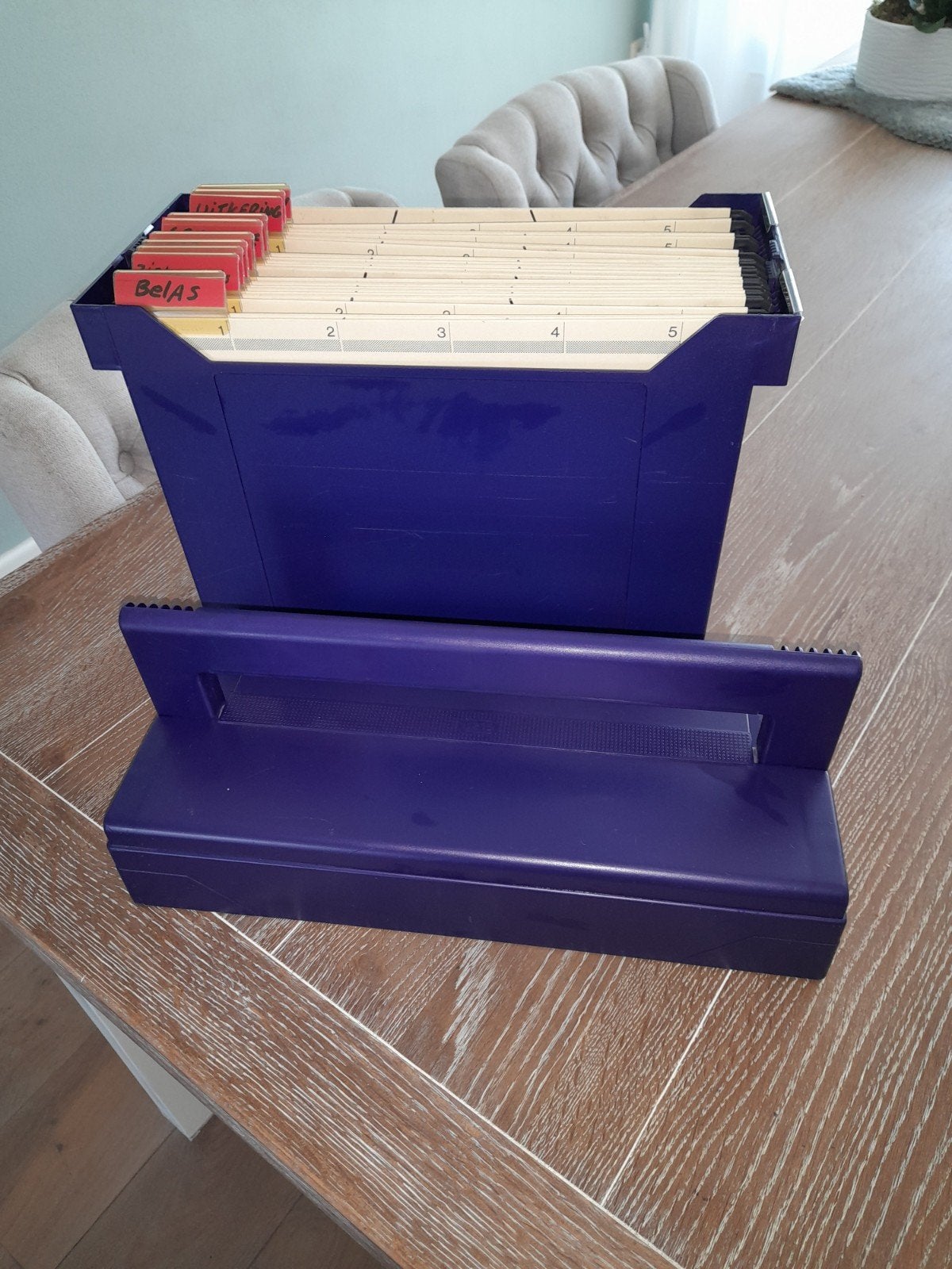 te koop Elba documenten koffer blauw 10 mappen, Ophalen of Verzenden, Gebruikt
