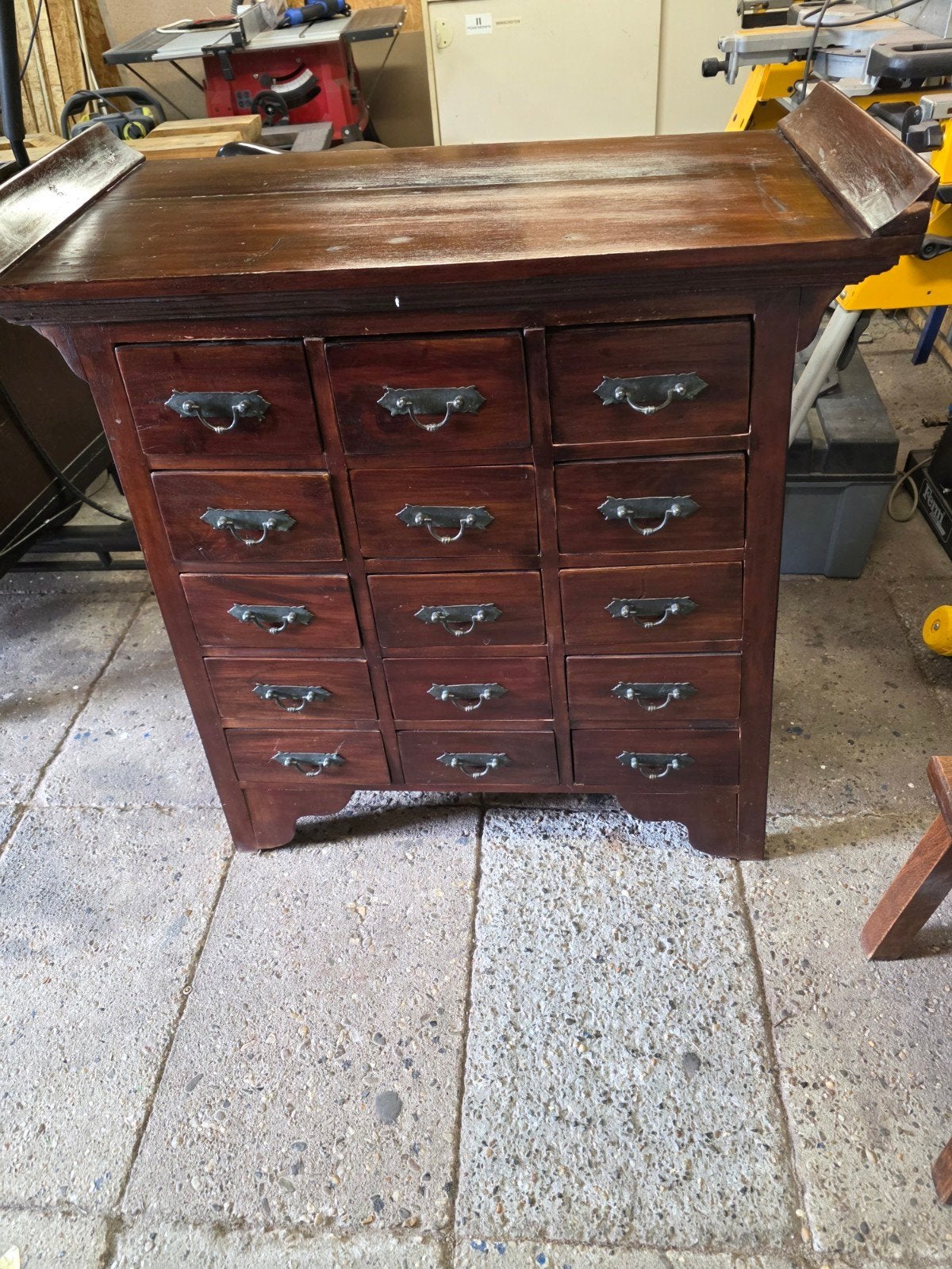 Antieke houten ladenkast/apothekerskast met 15 lades, Huis en Inrichting, Kasten | Ladekasten, Gebruikt, Vintage, Antiek, 5 laden of meer