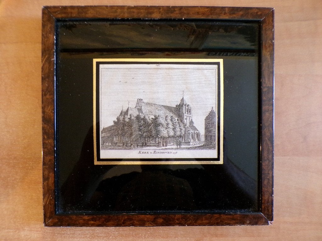 kopergravure Spilman 1738 Eindhoven St. Catharinakerk, Antiek en Kunst, Origineel, Stadsgezicht, 19 cm, Ophalen of Verzenden