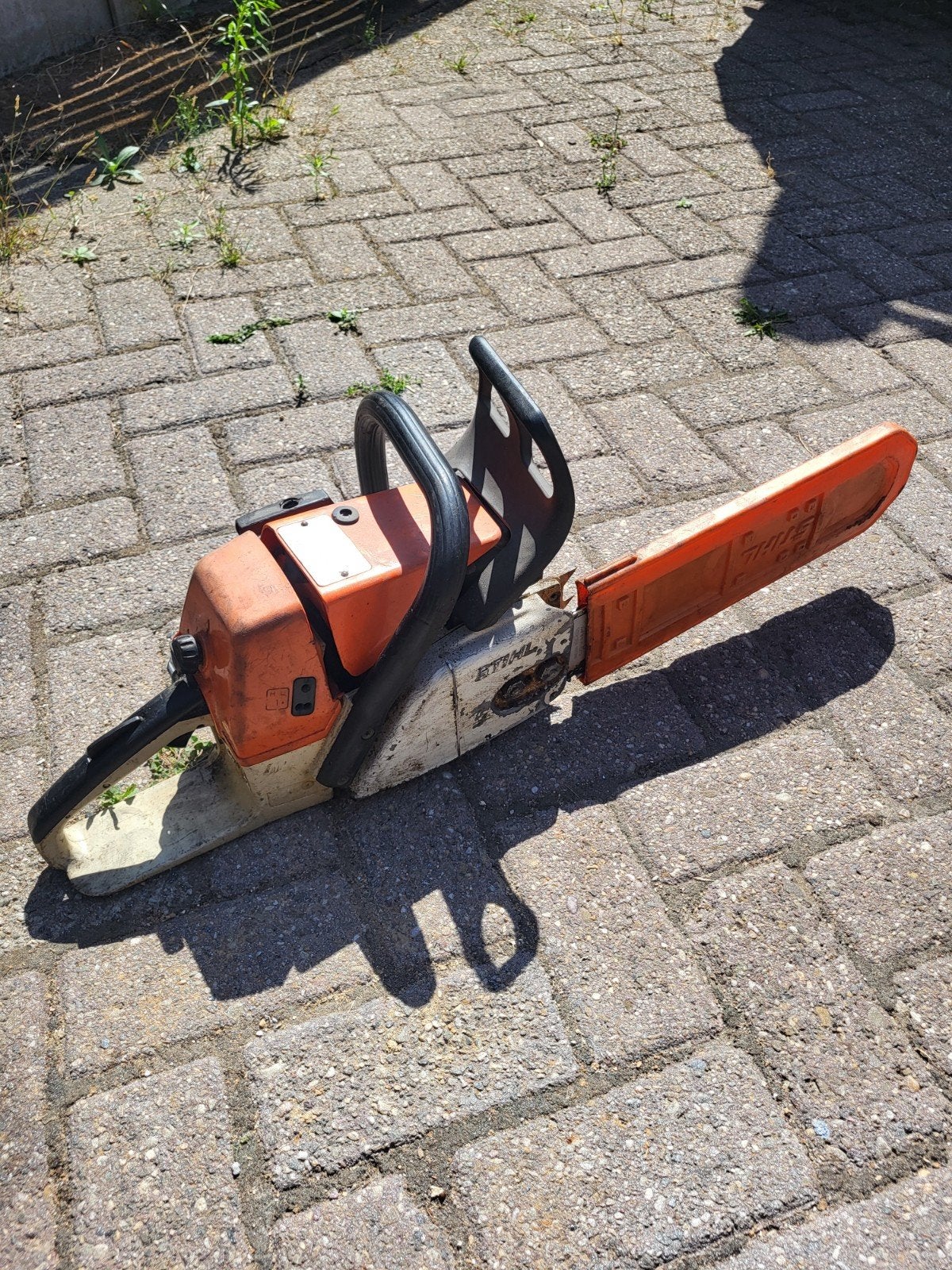 Stihl 034 AV Super en stiga SP350-16 kettingzaag, Tuin en Terras, Ophalen, Gebruikt, Benzine