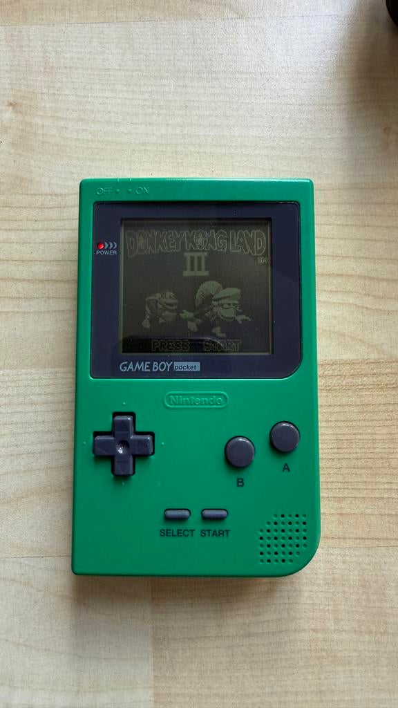 Game Boy Pocket Groen met 4 games, Ophalen of Verzenden, Gebruikt, Game Boy Pocket, Met games