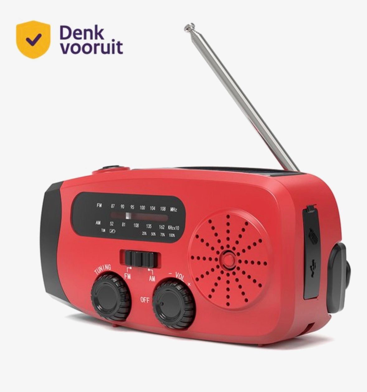 PARTIJ - Nieuwe Solar Crank Radio - Noodradio met Zaklamp, Verzenden, Nieuw, Radio