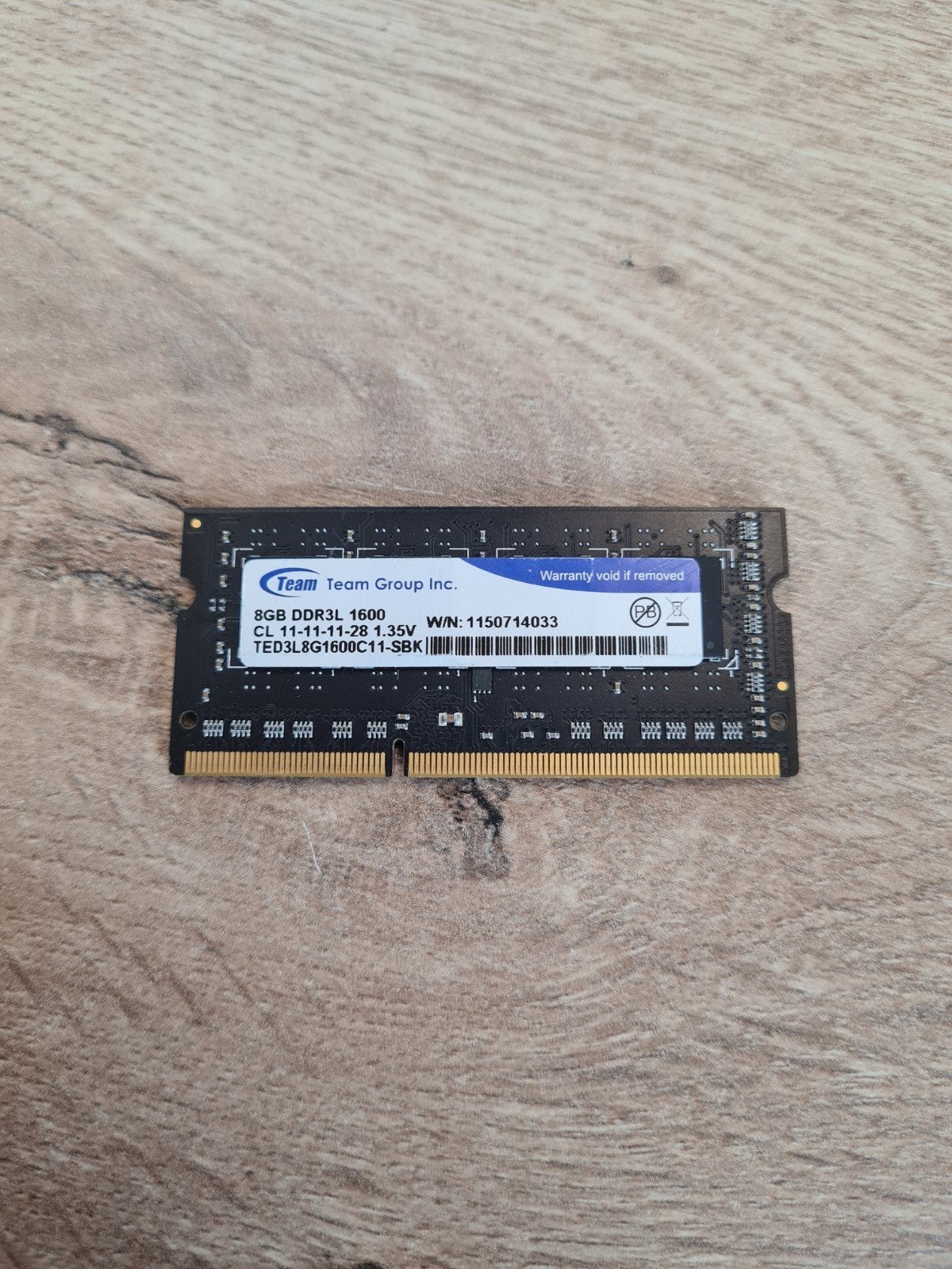 TeamGroup 8GB DDRL3 1600 MHz RAM, 3F., No.166, Jian 1st Rd., Zhonghe Dist., New Taipei City 23511, Taiwan (R.O.C.), 8 GB, Refurbished