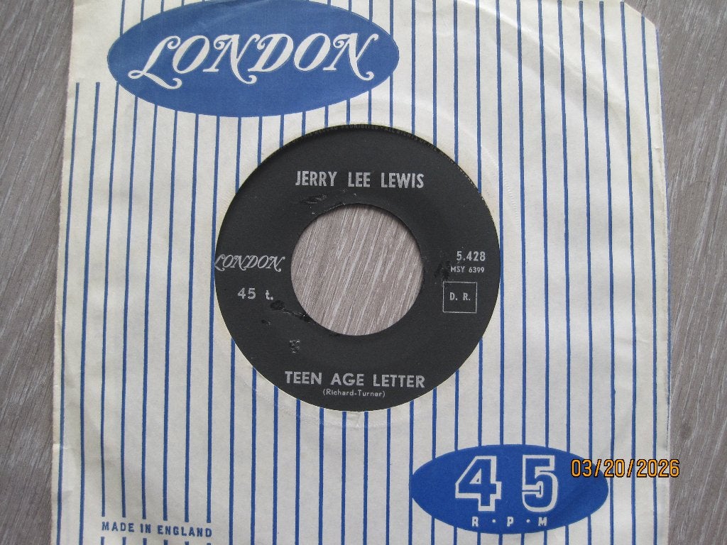 Jerry Lee Lewis   -   Teen age letter / Seasons of my heart, Cd's en Dvd's, Vinyl Singles, Gebruikt, Originele persing, 7 inch