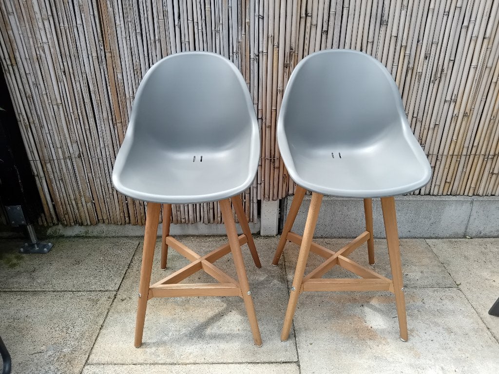Barkrukken Ikea FANBYN grijs, Ophalen, Kunststof, Gebruikt, 60 tot 90 cm