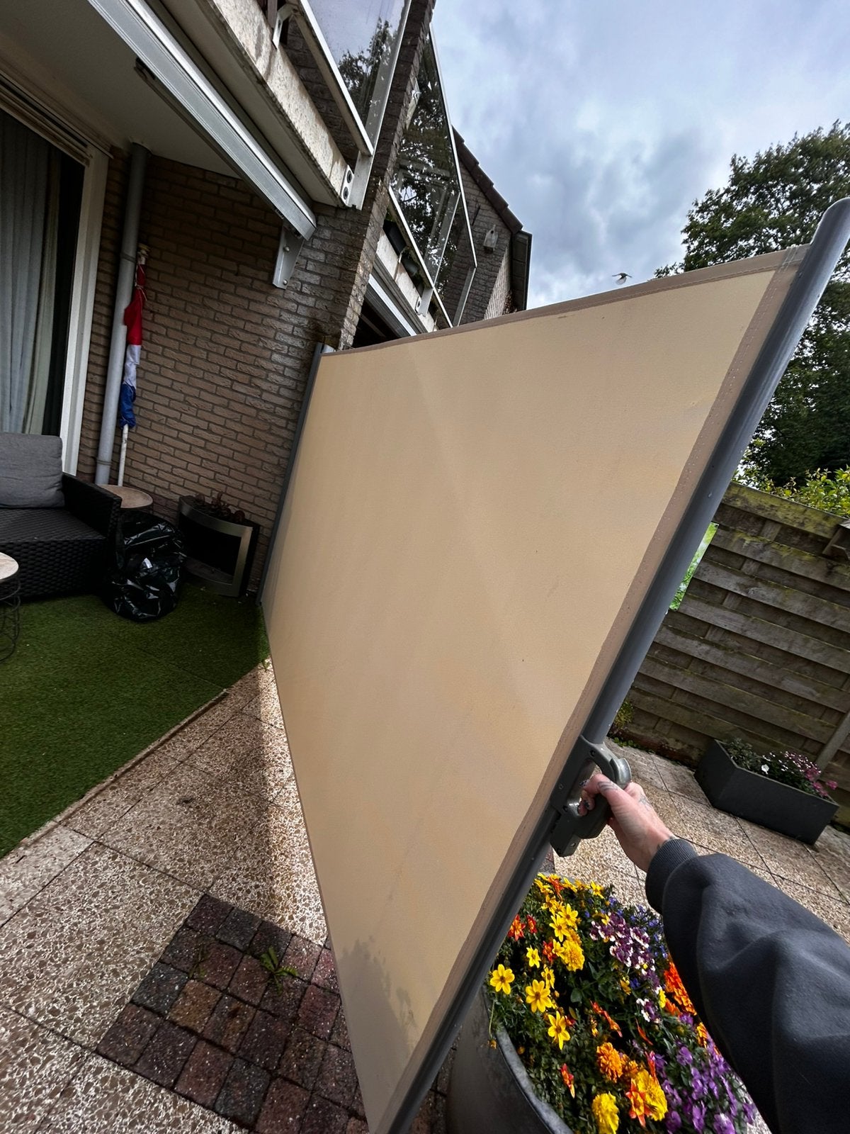 Windscherm songmics, Tuin en Terras, Ophalen, Gebruikt
