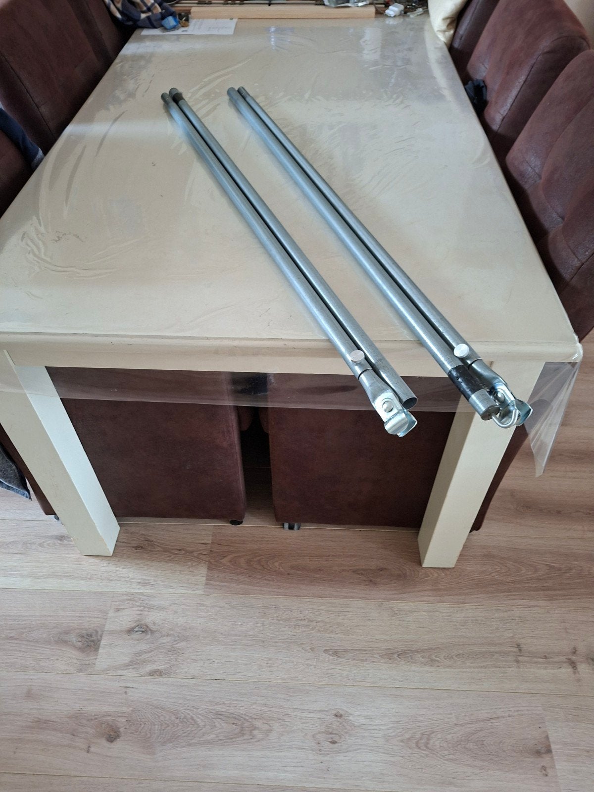 2 x dakstangen 300 cm lang staal, Ophalen, Gebruikt