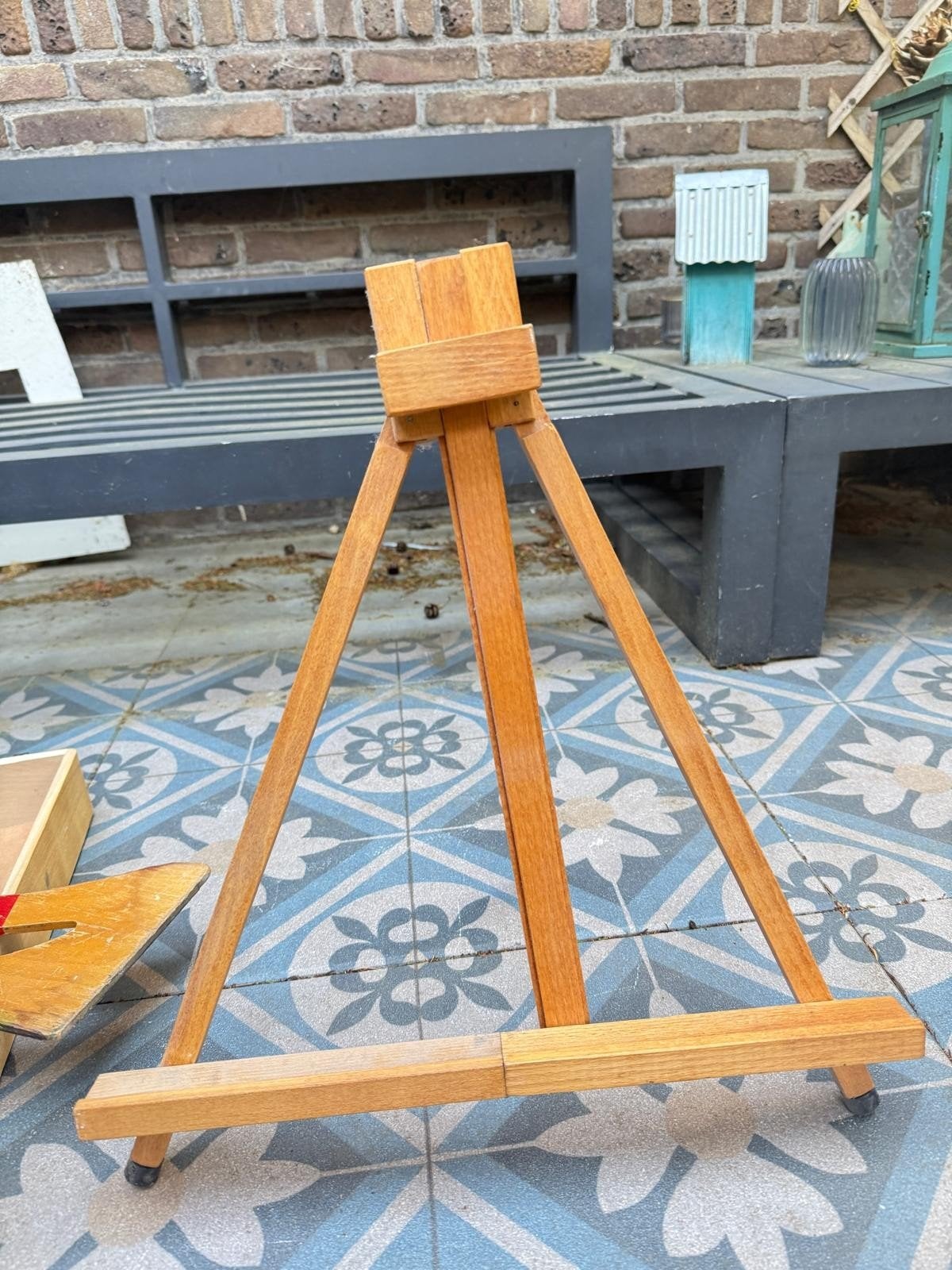 Houten schildersezel en tafelmodel ezel, Ophalen, Ezel