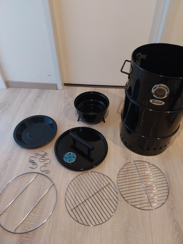 Nieuwe Grolsch Barbecue Barrel - Rookoven en BBQ in één, Tuin en Terras, Houtskoolbarbecues, Ophalen, Gebruikt, Grolsch, Met accessoires