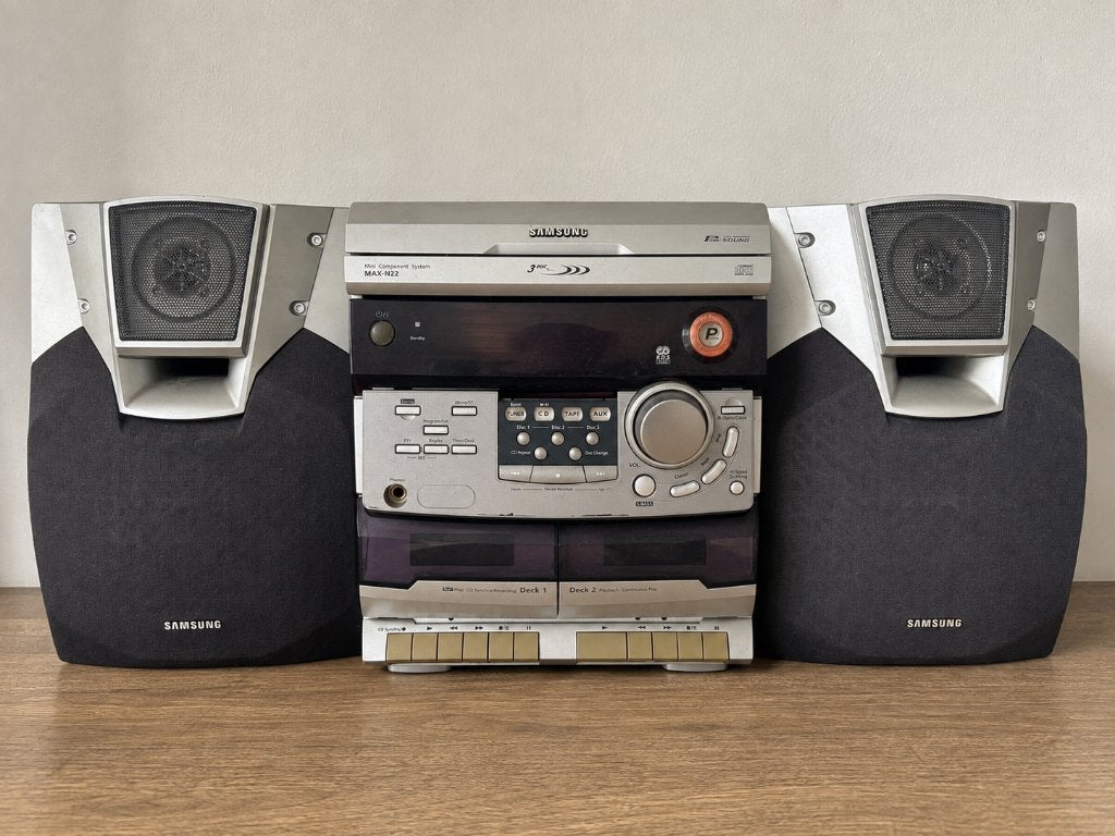Vintage Samsung MAX-N22 stereoset met speakers, Gebruikt, Tuner of Radio, Microset, Ophalen