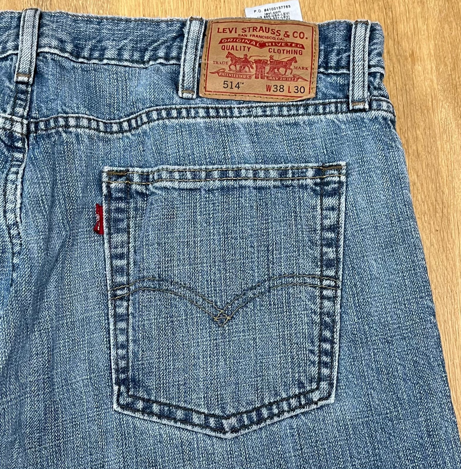 Levi’s 514 straight jeans blauw - Maat W38 L30, Ophalen of Verzenden, Zo goed als nieuw, Blauw, W32 (confectie 46) of kleiner