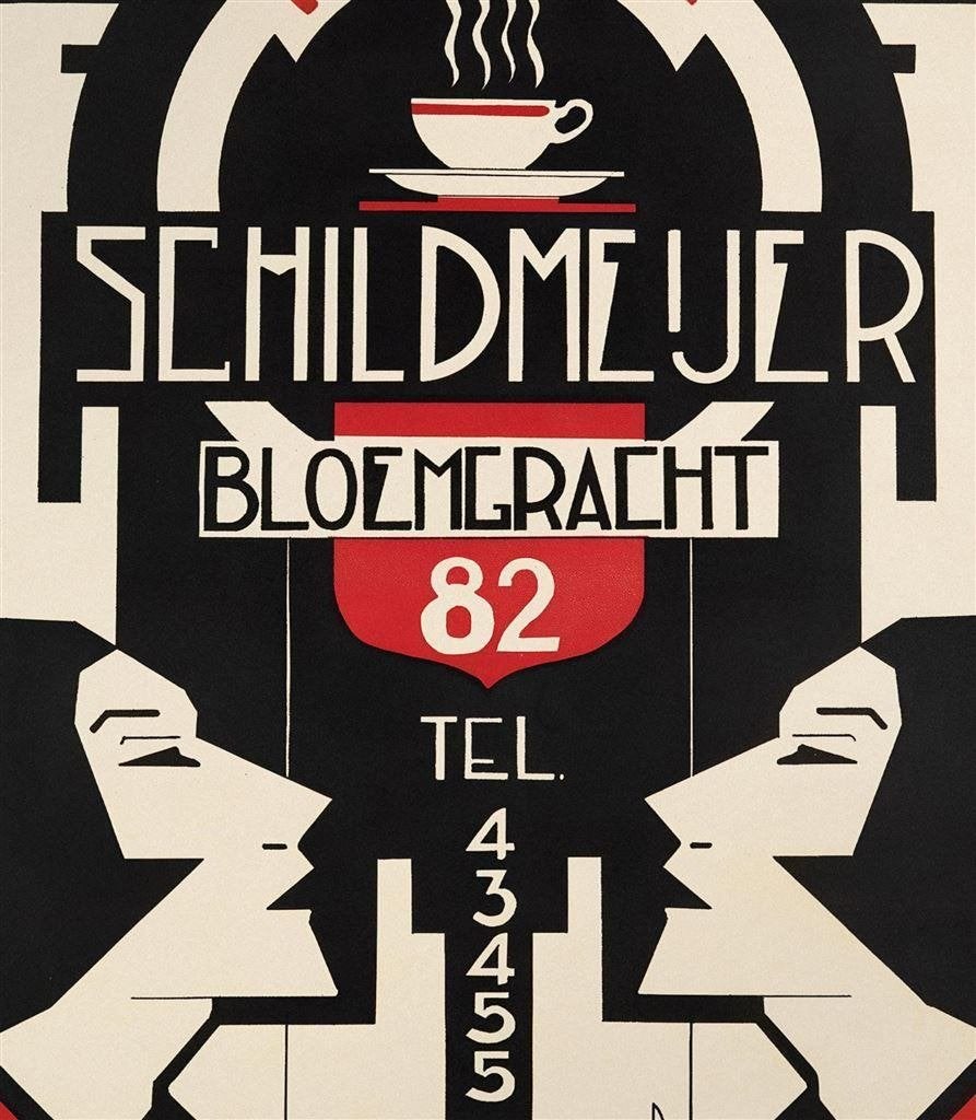 Schildmeijer Amsterdam Koffie Art Deco Reclame poster, Verzenden, Nieuw, Overige typen