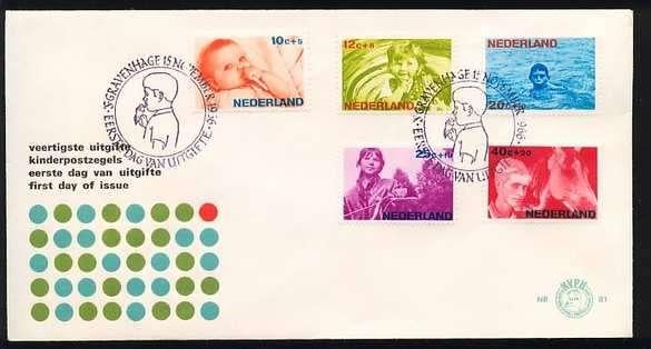 Nederland FDC E81 Zonder Adres, Kinderpostzegels 1966, Ophalen of Verzenden, Onbeschreven, Nederland
