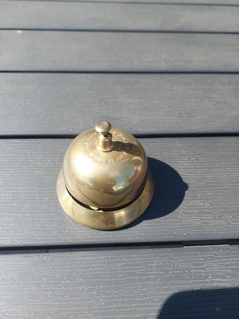 Baliebel/receptiebel messing, Antiek en Kunst, Ophalen of Verzenden, Koper