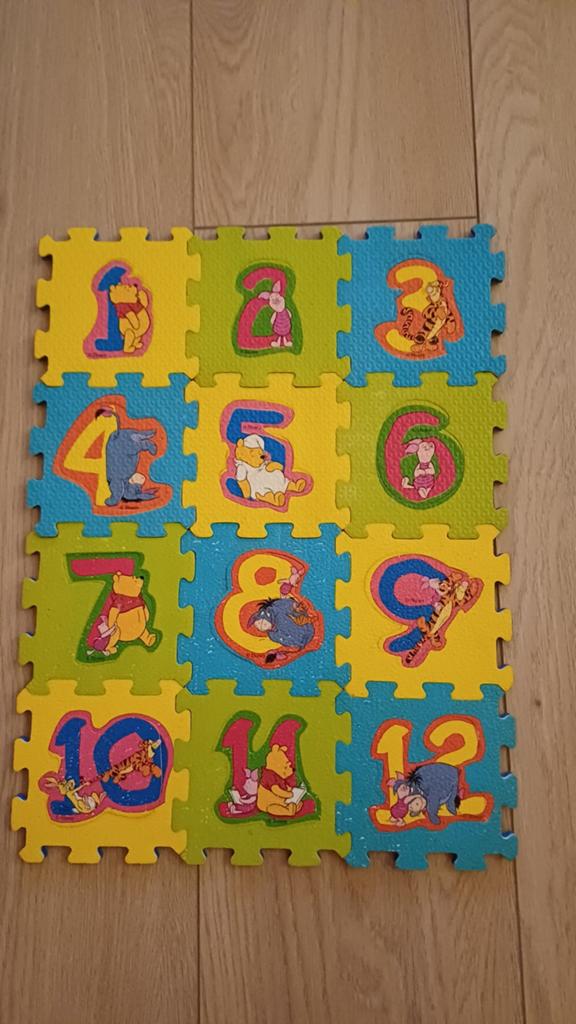 Foam puzzel cijfers 1-12, Ophalen of Verzenden, Gebruikt