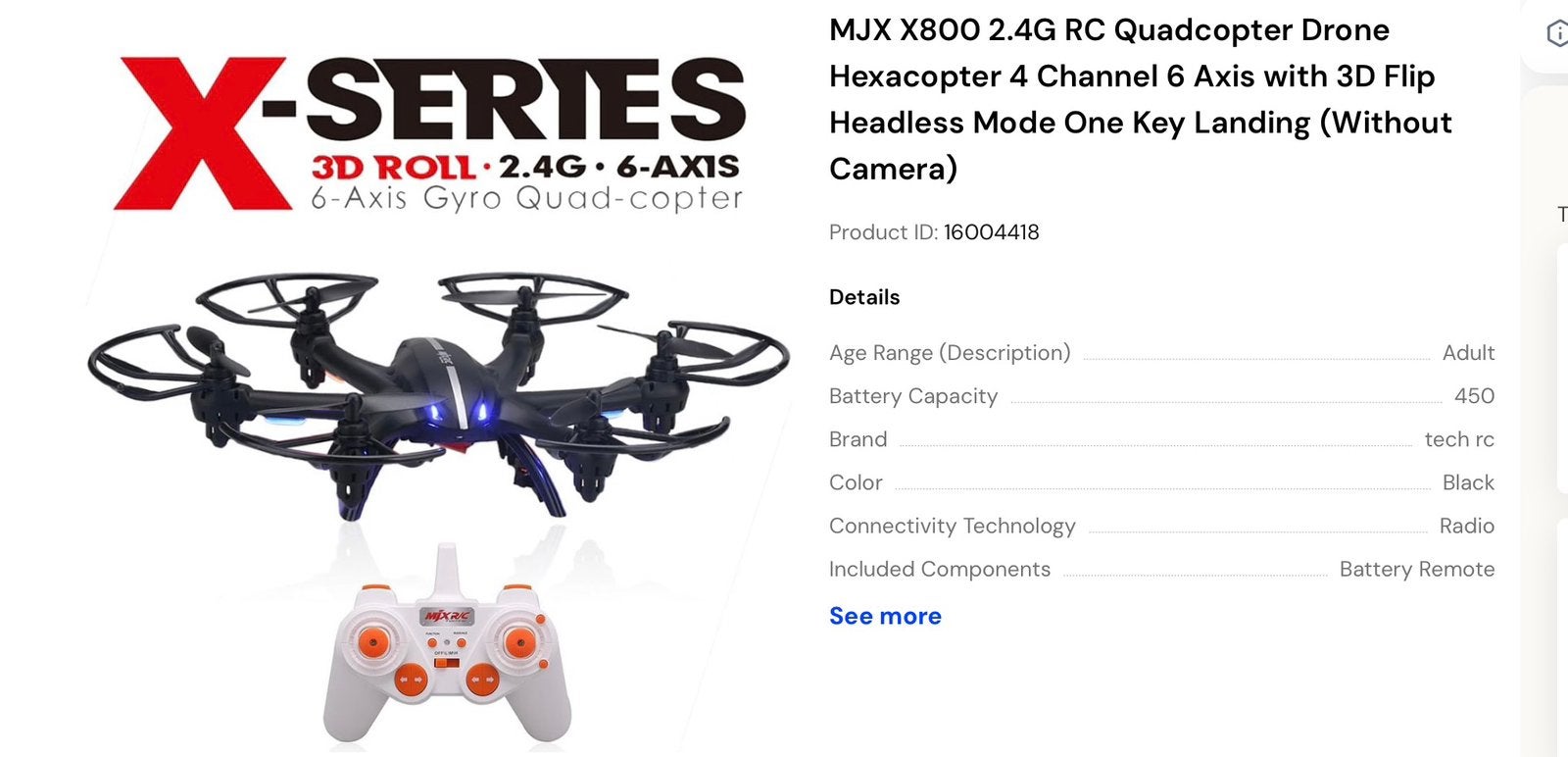 MJX X 800 drone 🌺 zonder doos zit in zskje met rits, Ophalen of Verzenden, Zo goed als nieuw