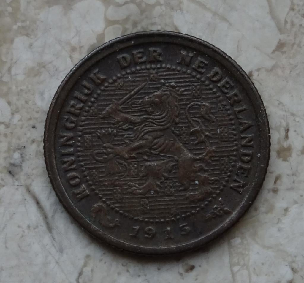 1/2 cent 1915, Verzenden, Koningin Wilhelmina, Overige waardes, Losse munt
