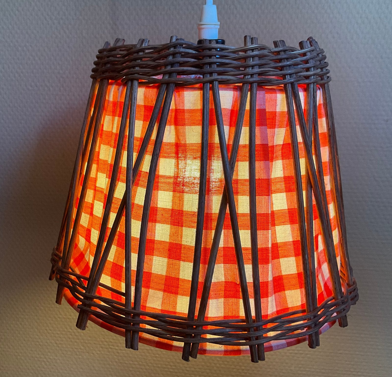 Wie wil deze lamp nou niet hebben?, Gebruikt, Natuurlijk materiaal, Seventies, E27 (groot)