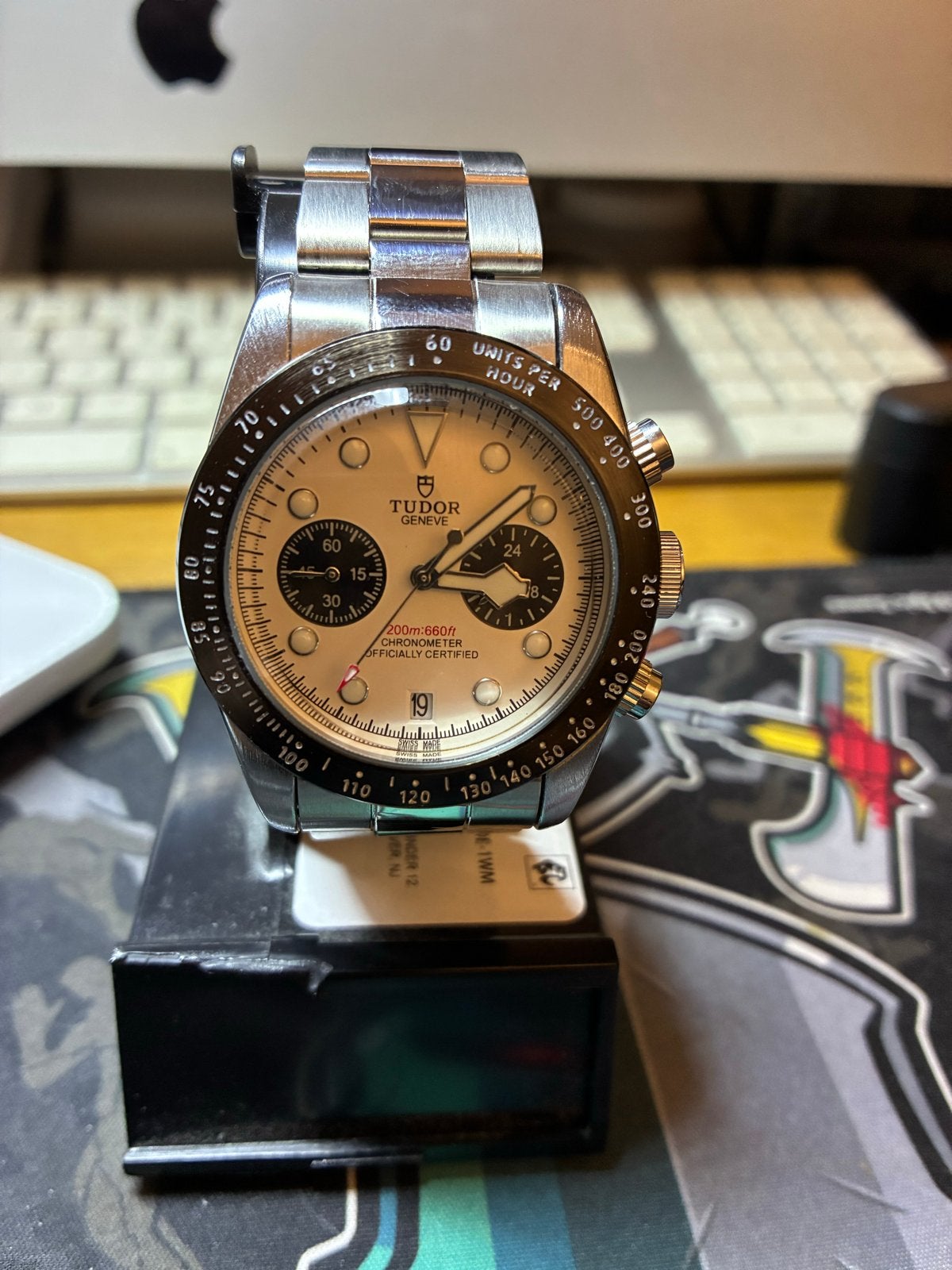 Quartz watch :Tudor Geneve Chronometer Polshorloge Staal, Sieraden, Tassen en Uiterlijk, Overige merken, Staal, Polshorloge, Ophalen of Verzenden