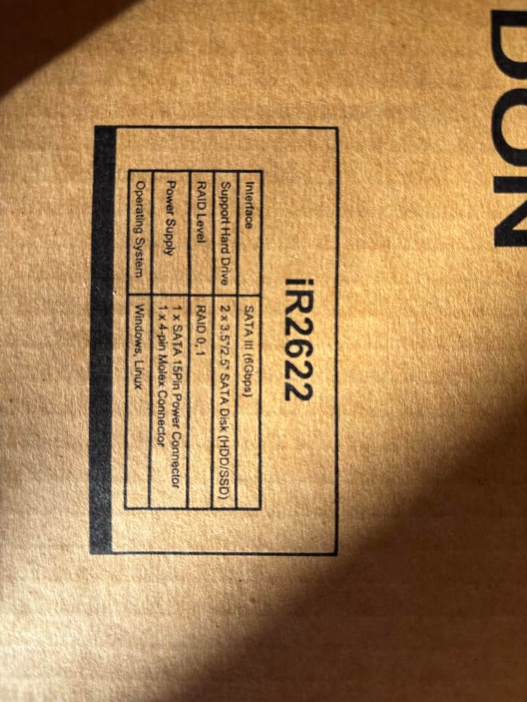 Raidon iR2622 2-bay harde schijf behuizing, Ophalen, Intern, Nieuw, Desktop
