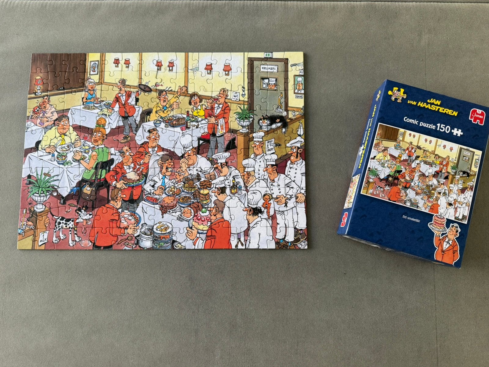 Jan van Haasteren - Eet smakelijk 150 stukjes, Ophalen, Minder dan 500 stukjes, Zo goed als nieuw, Legpuzzel