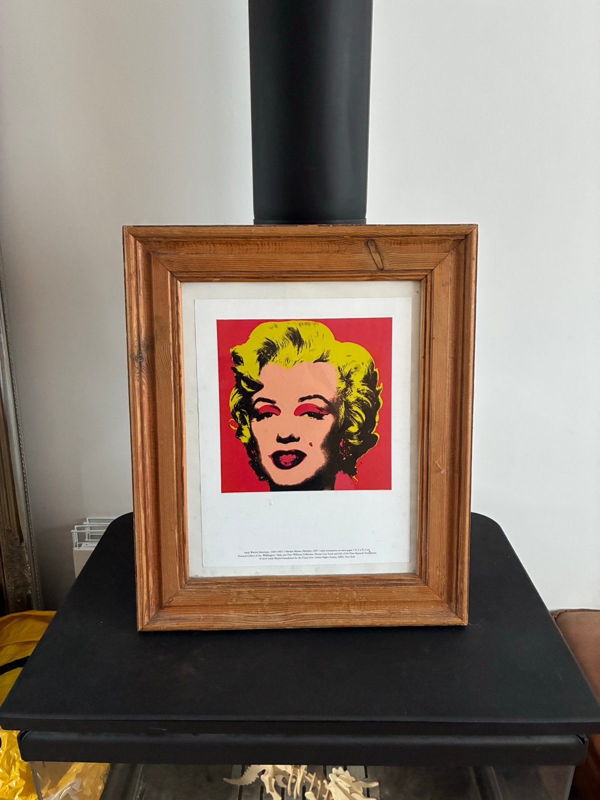 Andy Warhol Marilyn Monroe print in antieke houten lijst, Ophalen of Verzenden, Print, Print/reproductie, Achter glas