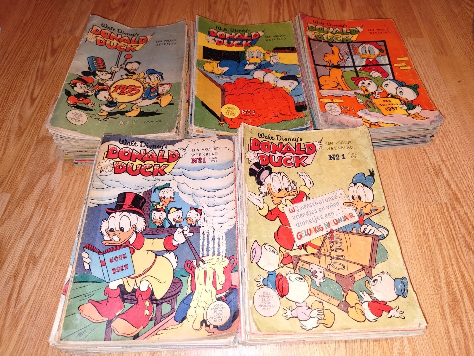 Donald Duck complete jaargangen uit 1955 1956 1957 1958 1959, Complete serie of reeks, Ophalen of Verzenden, Gelezen