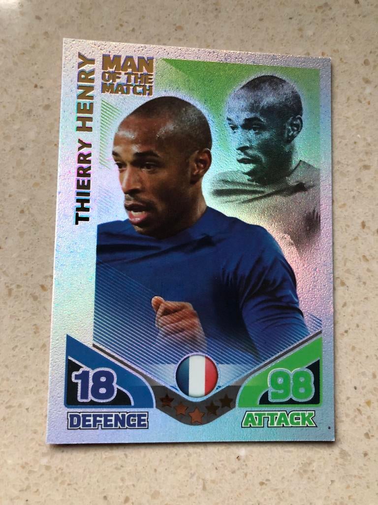 Topps Match Attax WK 2010 Thierry Henry Man of the Match, Ophalen of Verzenden, Zo goed als nieuw, Buitenlandse clubs, Spelerskaart